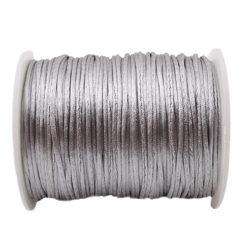 Promise Babe Satin Nylon Gray Cord for DIY Teething Jewelry 75m Teether Bracelet Chewable Necklace Supplies Cord - Image 1